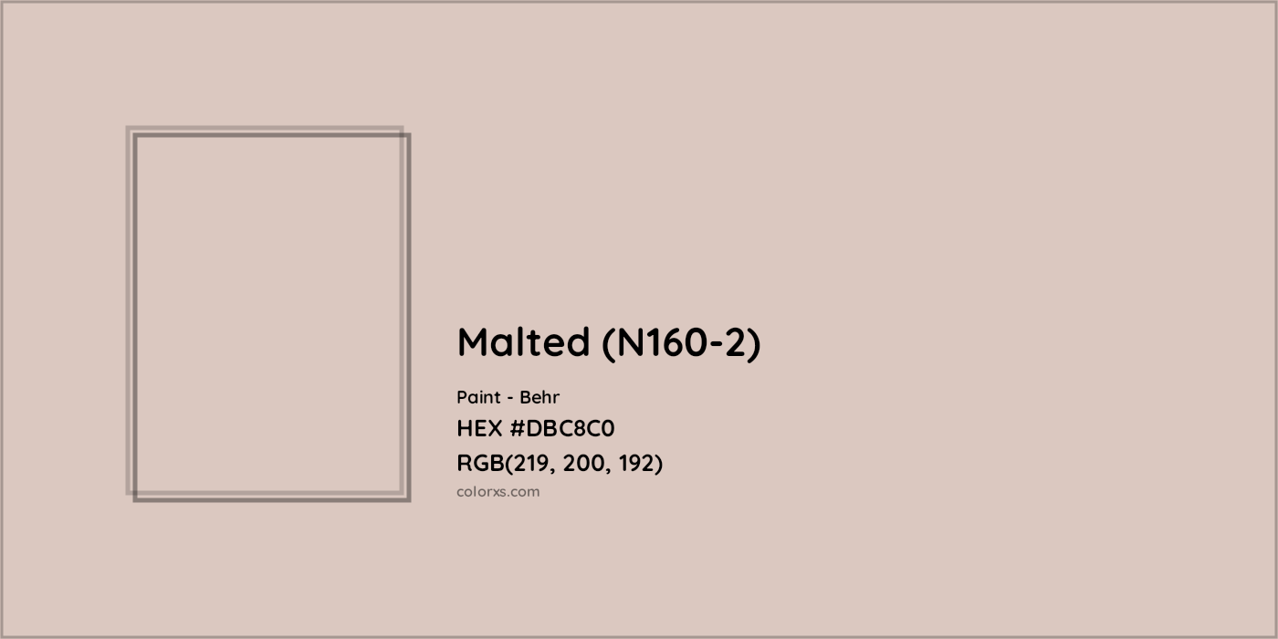HEX #DBC8C0 Malted (N160-2) Paint Behr - Color Code
