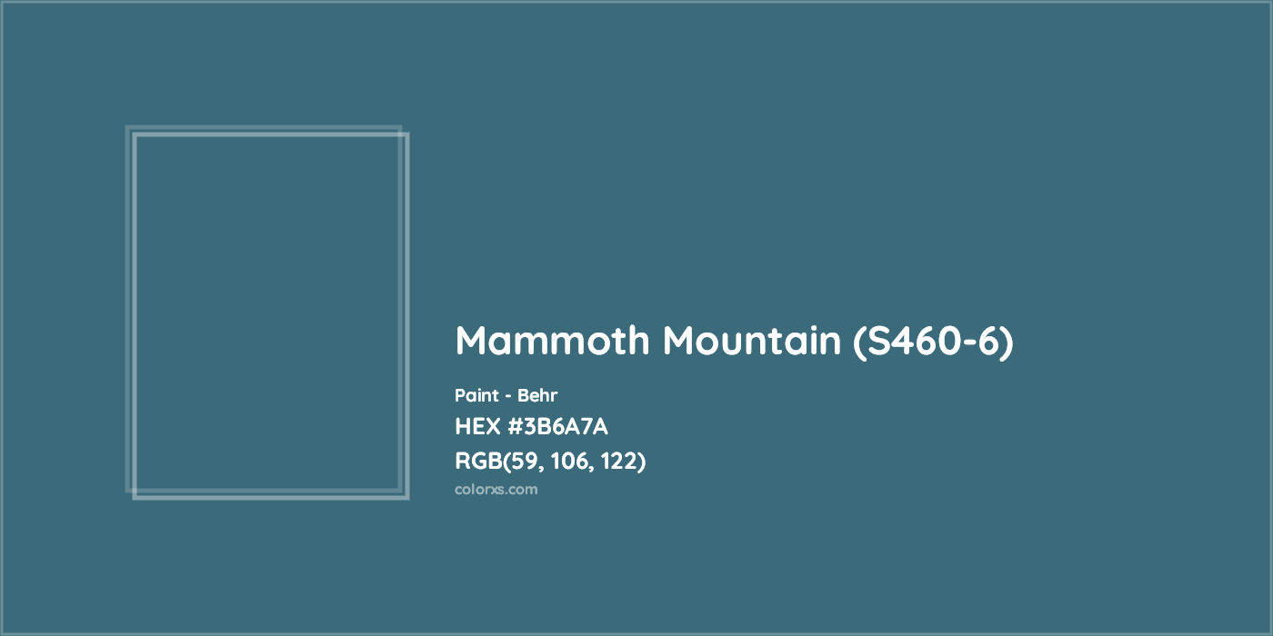 HEX #3B6A7A Mammoth Mountain (S460-6) Paint Behr - Color Code