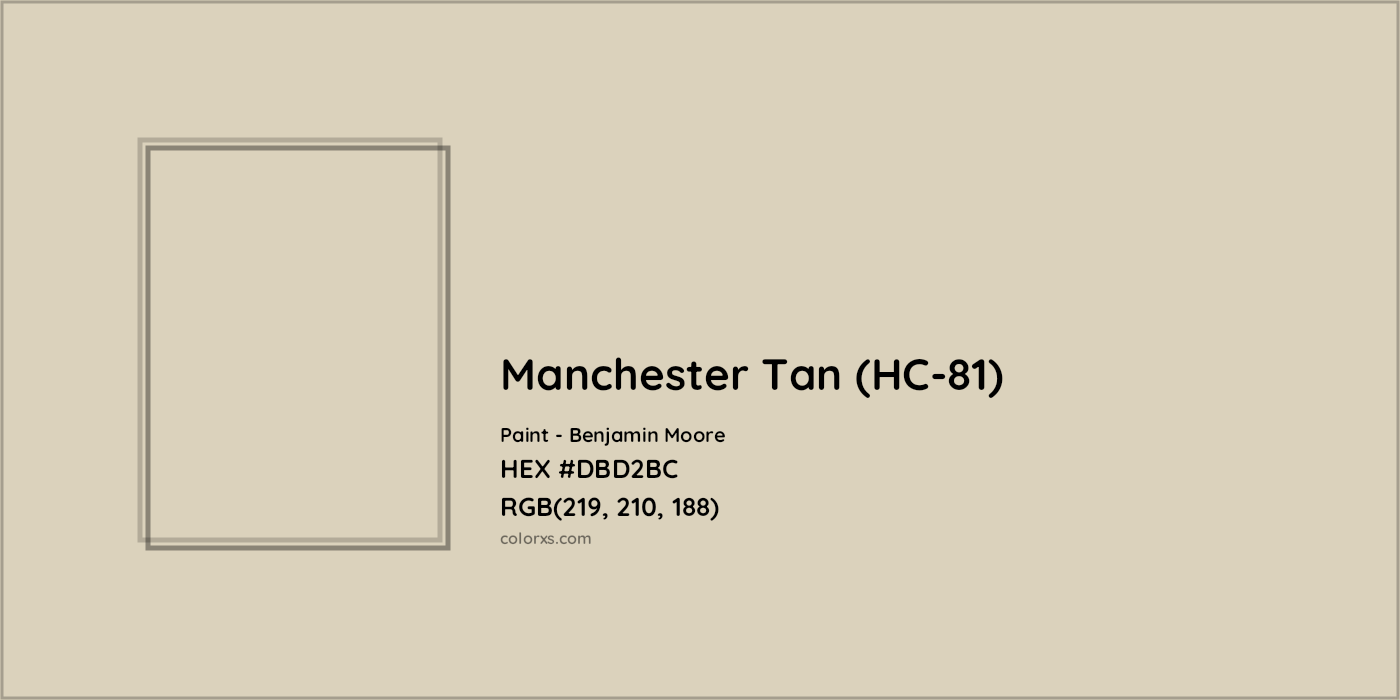 HEX #DBD2BC Manchester Tan (HC-81) Paint Benjamin Moore - Color Code