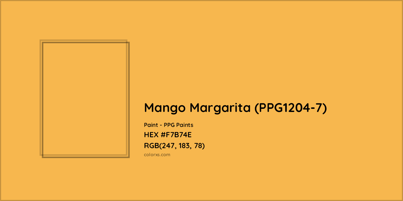 HEX #F7B74E Mango Margarita (PPG1204-7) Paint PPG Paints - Color Code