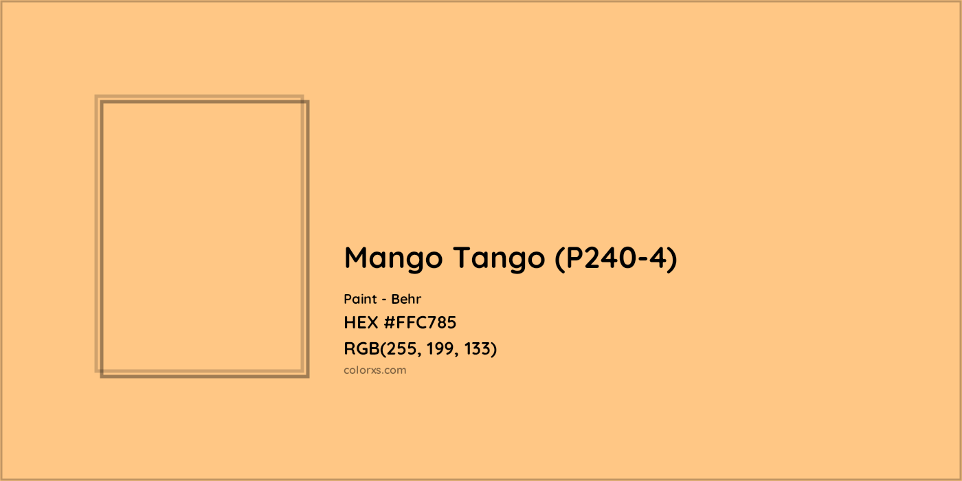 HEX #FFC785 Mango Tango (P240-4) Paint Behr - Color Code