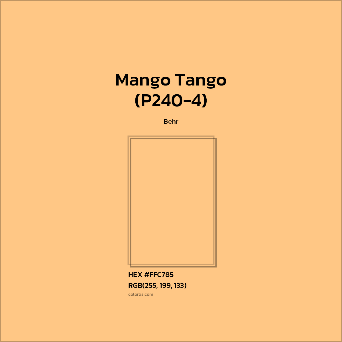 HEX #FFC785 Mango Tango (P240-4) Paint Behr - Color Code
