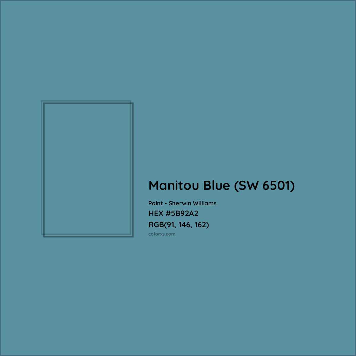 HEX #5B92A2 Manitou Blue (SW 6501) Paint Sherwin Williams - Color Code