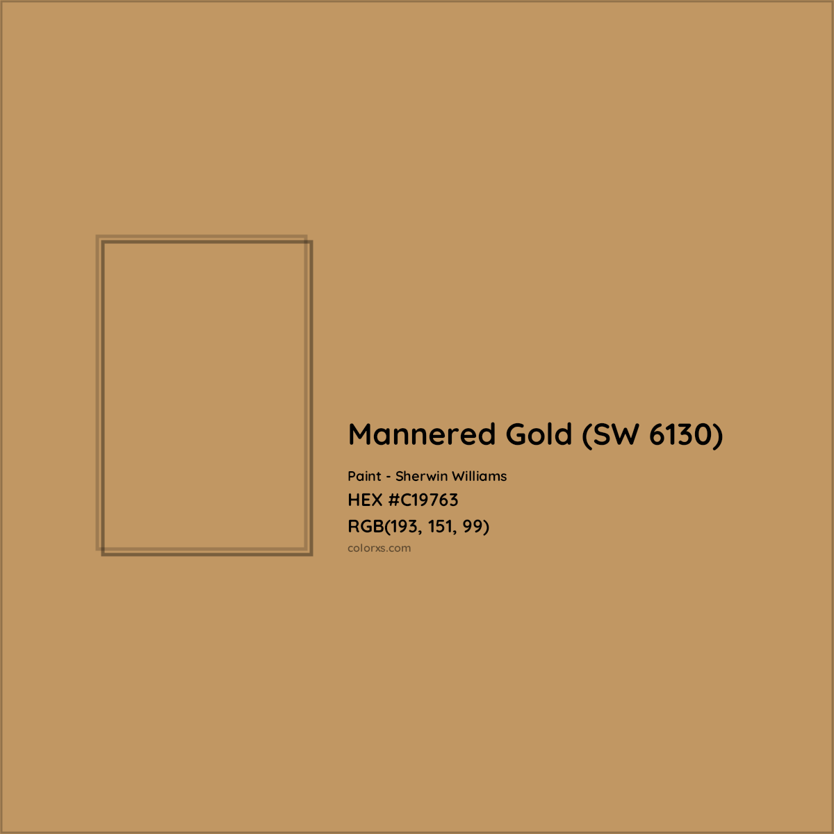 HEX #C19763 Mannered Gold (SW 6130) Paint Sherwin Williams - Color Code