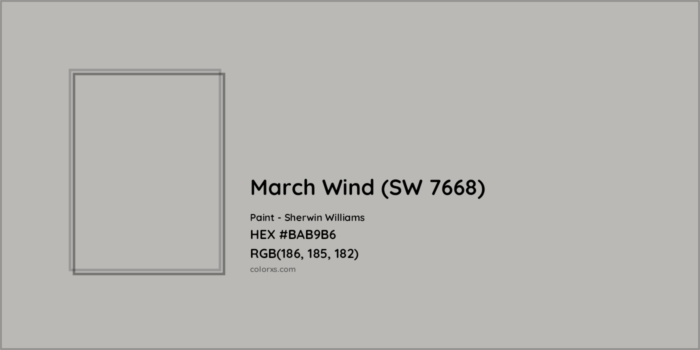 HEX #BAB9B6 March Wind (SW 7668) Paint Sherwin Williams - Color Code