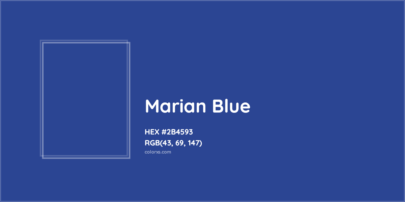 HEX #2B4593 Marian Blue Color - Color Code