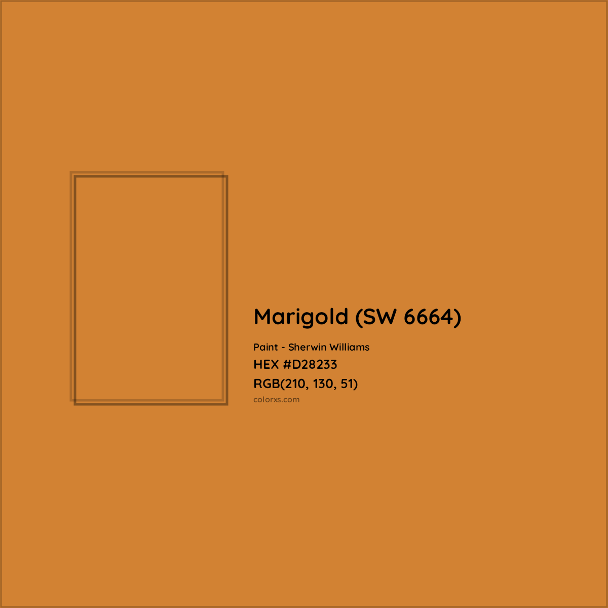 HEX #D28233 Marigold (SW 6664) Paint Sherwin Williams - Color Code