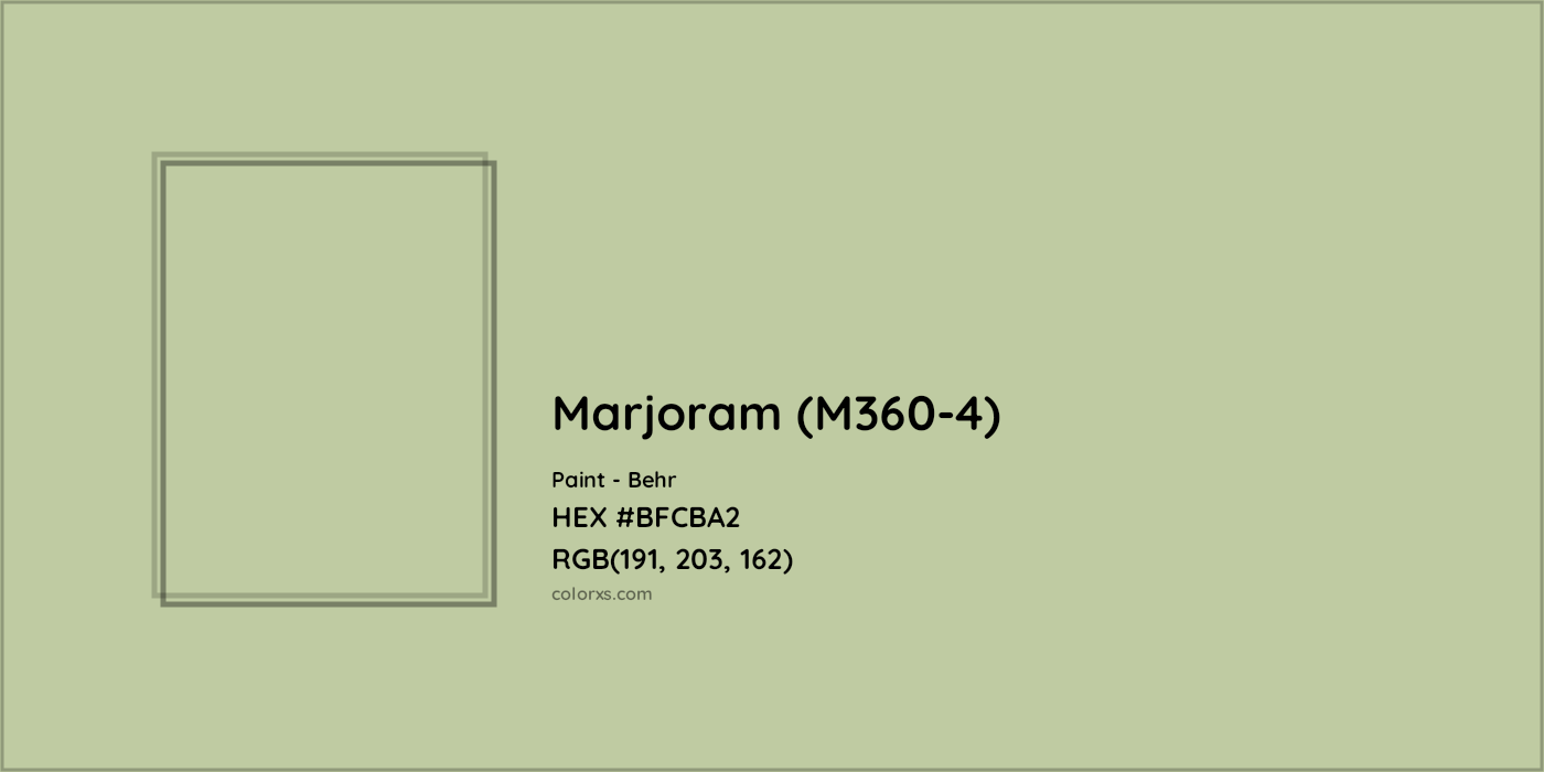 HEX #BFCBA2 Marjoram (M360-4) Paint Behr - Color Code