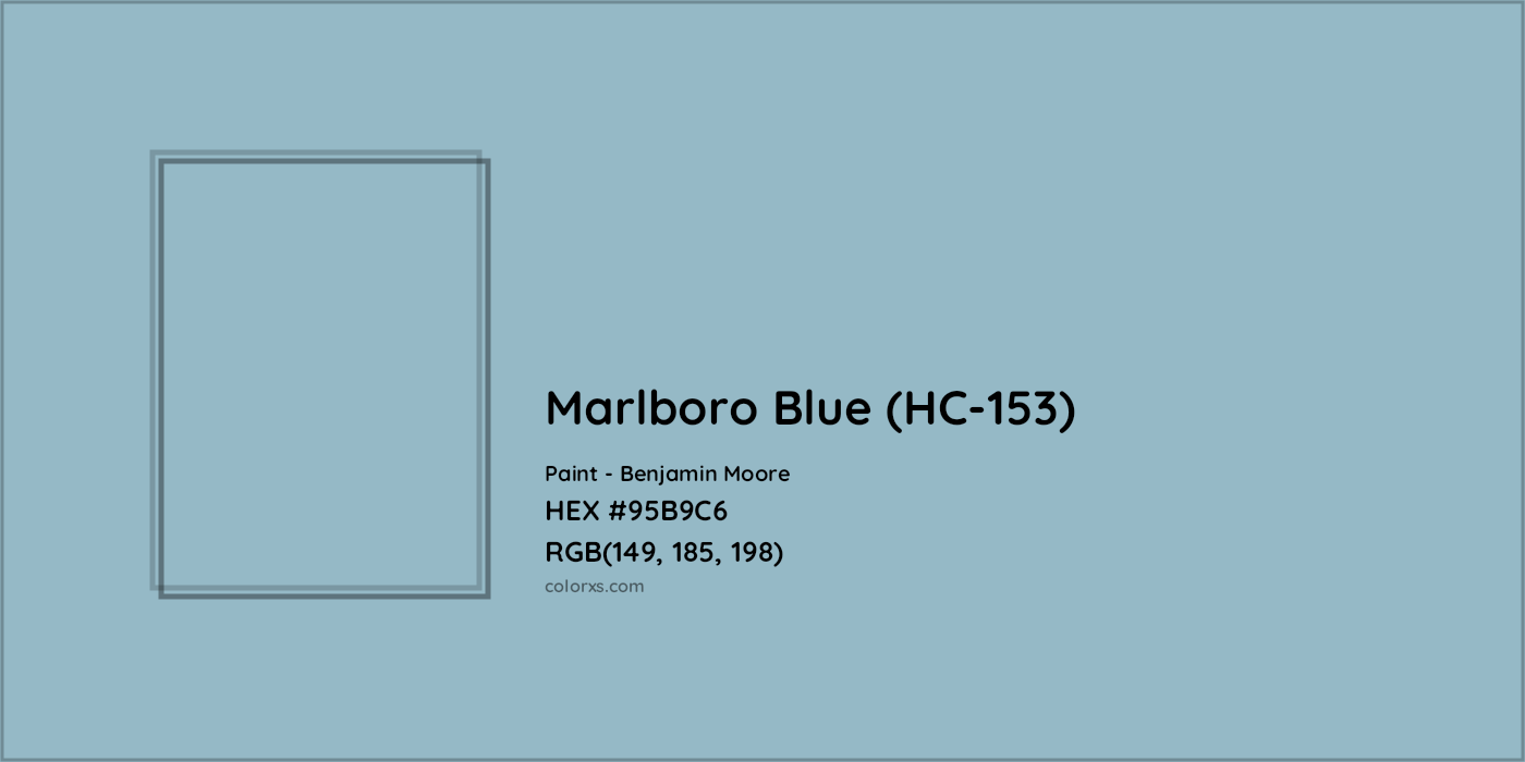 HEX #95B9C6 Marlboro Blue (HC-153) Paint Benjamin Moore - Color Code