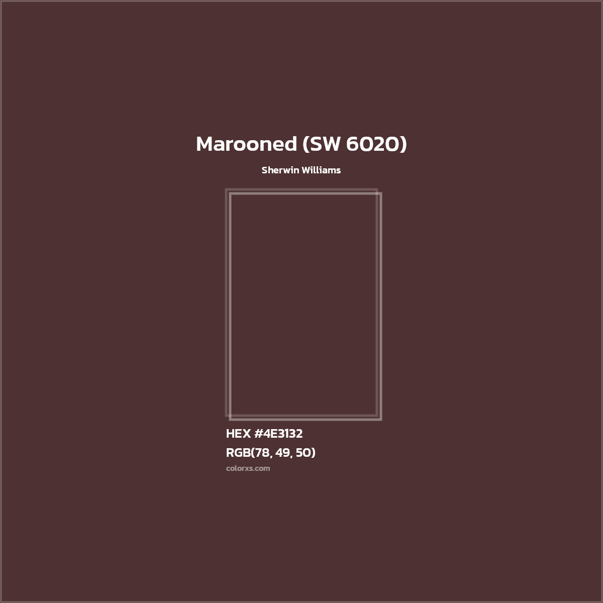 HEX #4E3132 Marooned (SW 6020) Paint Sherwin Williams - Color Code