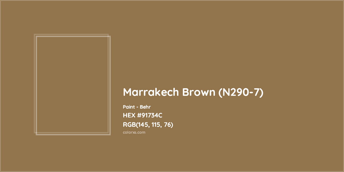 HEX #91734C Marrakech Brown (N290-7) Paint Behr - Color Code