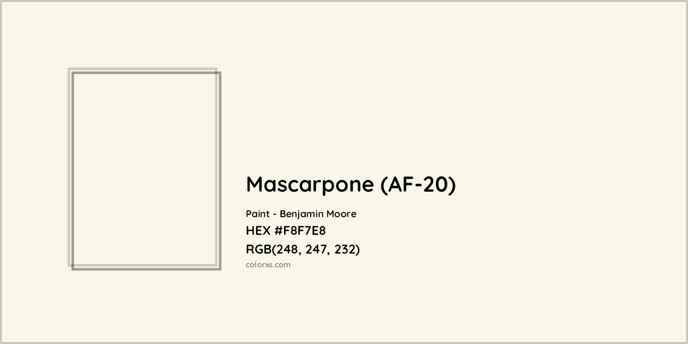 HEX #F8F7E8 Mascarpone (AF-20) Paint Benjamin Moore - Color Code