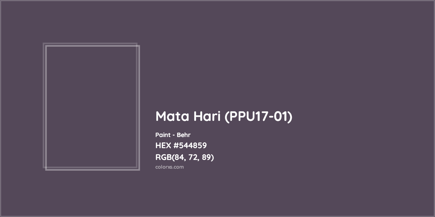 HEX #544859 Mata Hari (PPU17-01) Paint Behr - Color Code