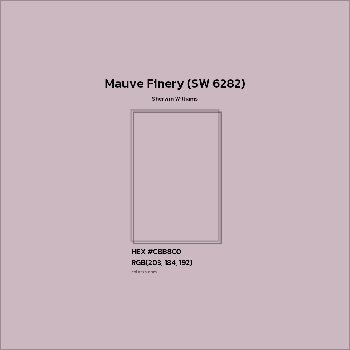 HEX #CBB8C0 Mauve Finery (SW 6282) Paint Sherwin Williams - Color Code