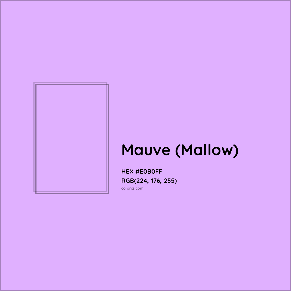 HEX #E0B0FF Mauve (Mallow) Color - Color Code