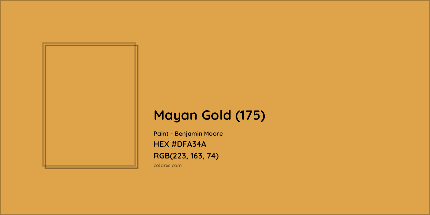 HEX #DFA34A Mayan Gold (175) Paint Benjamin Moore - Color Code