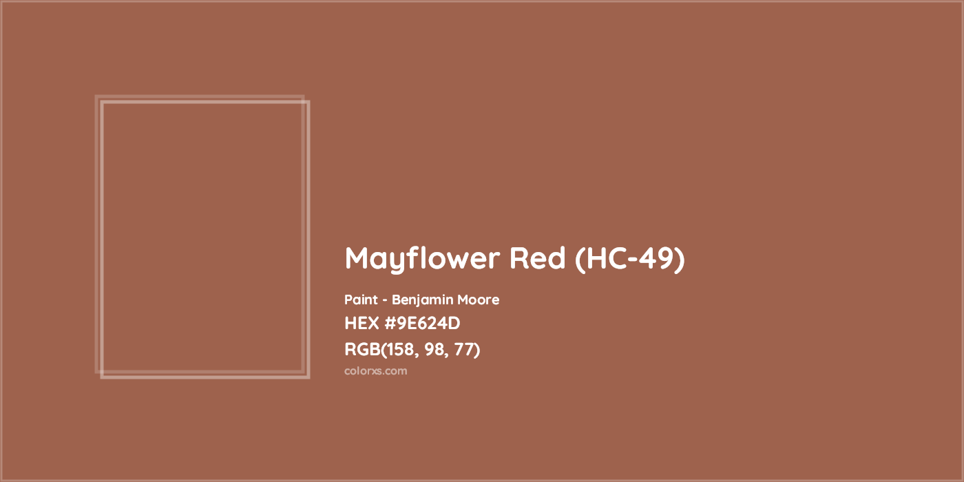 HEX #9E624D Mayflower Red (HC-49) Paint Benjamin Moore - Color Code