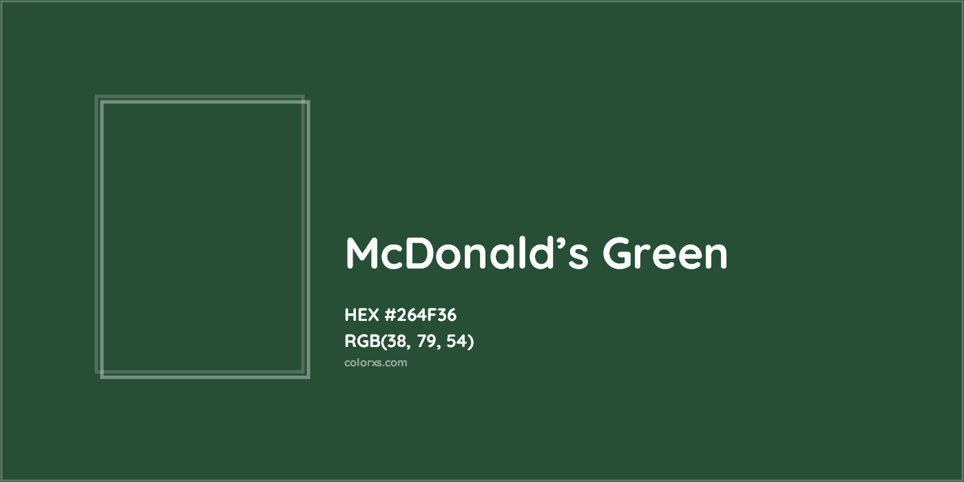 HEX #264F36 McDonald’s Green Other Brand - Color Code