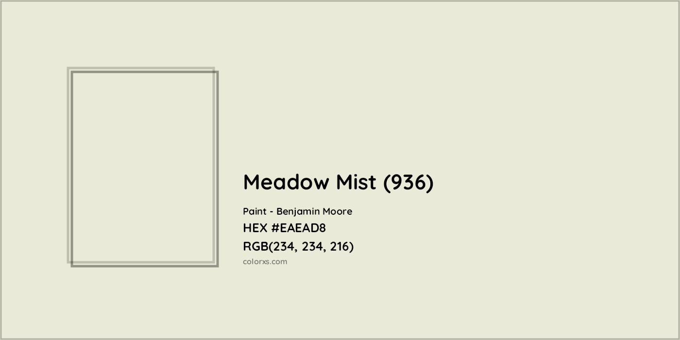 HEX #EAEAD8 Meadow Mist (936) Paint Benjamin Moore - Color Code