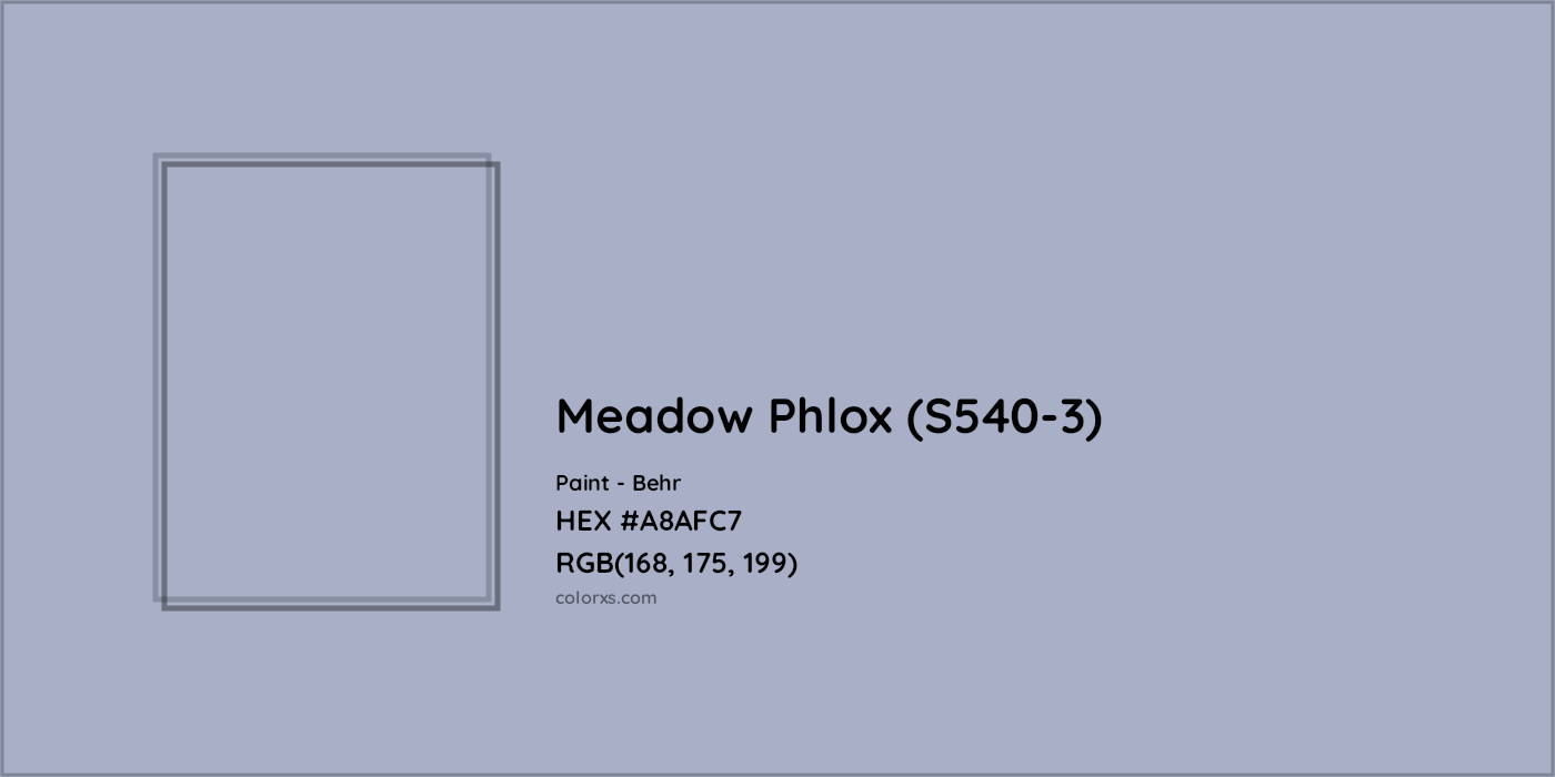 HEX #A8AFC7 Meadow Phlox (S540-3) Paint Behr - Color Code