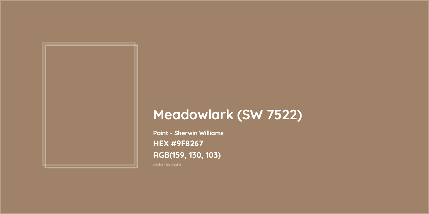 HEX #9F8267 Meadowlark (SW 7522) Paint Sherwin Williams - Color Code