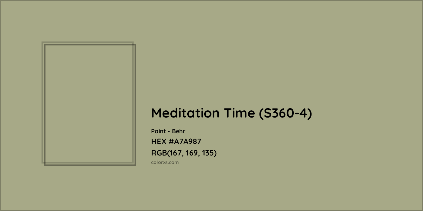 HEX #A7A987 Meditation Time (S360-4) Paint Behr - Color Code