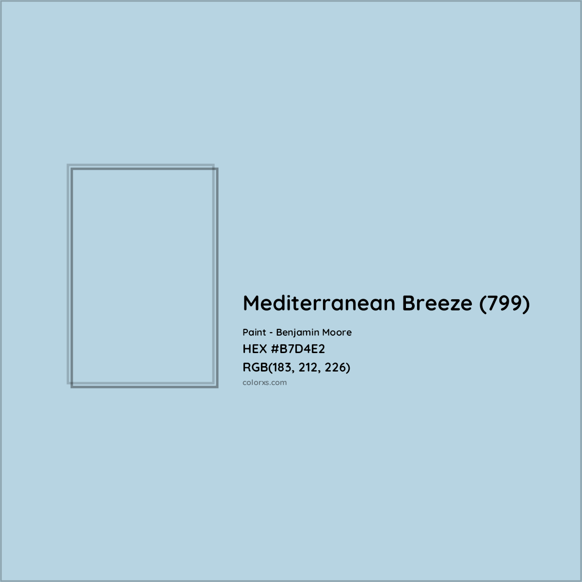 HEX #B7D4E2 Mediterranean Breeze (799) Paint Benjamin Moore - Color Code