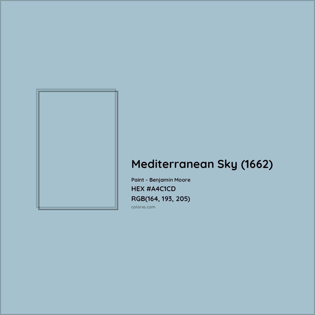 HEX #A4C1CD Mediterranean Sky (1662) Paint Benjamin Moore - Color Code
