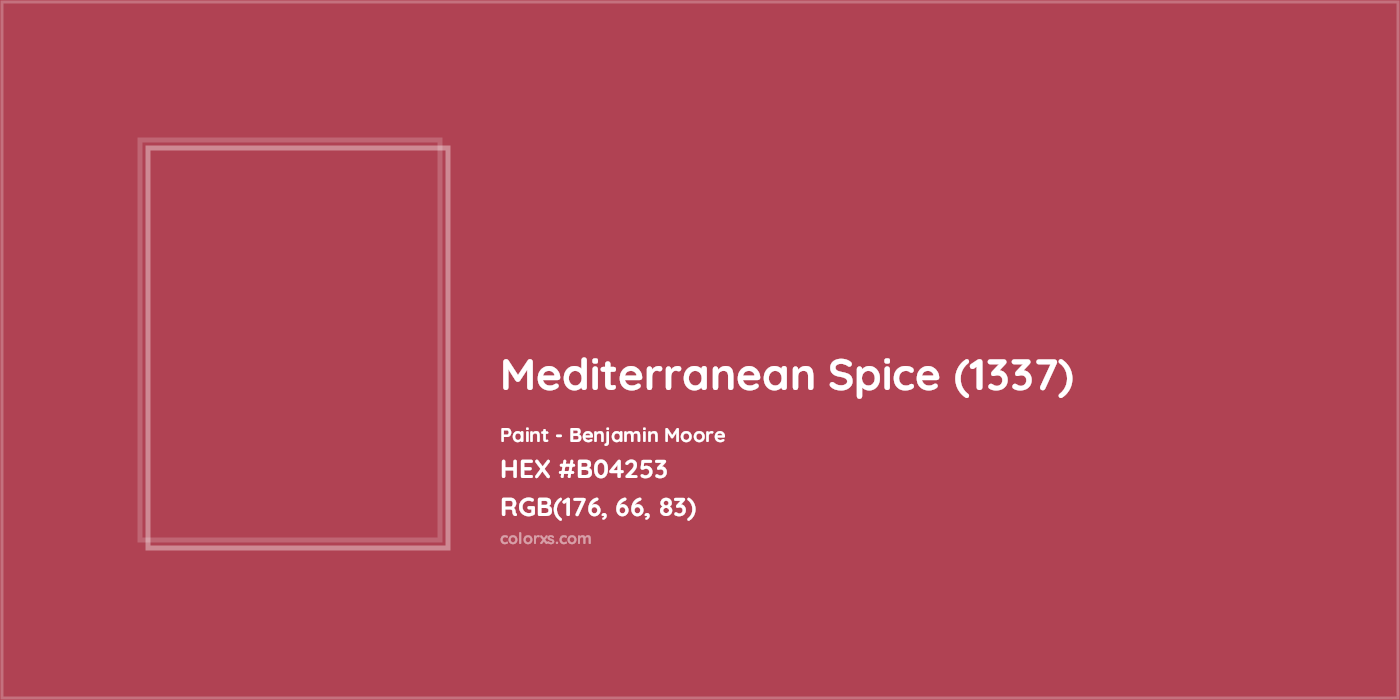 HEX #B04253 Mediterranean Spice (1337) Paint Benjamin Moore - Color Code