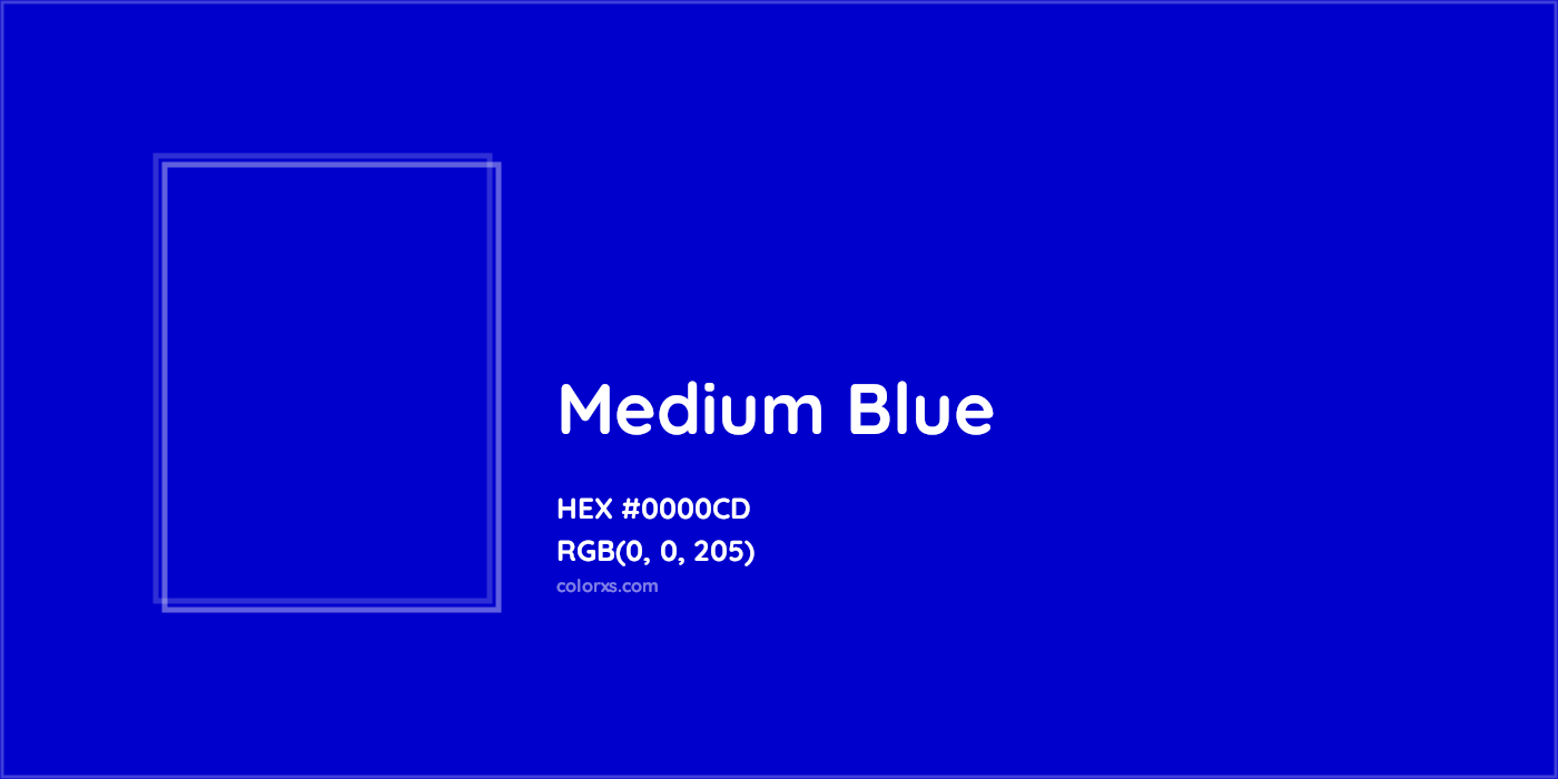 HEX #0000CD Medium Blue Color - Color Code