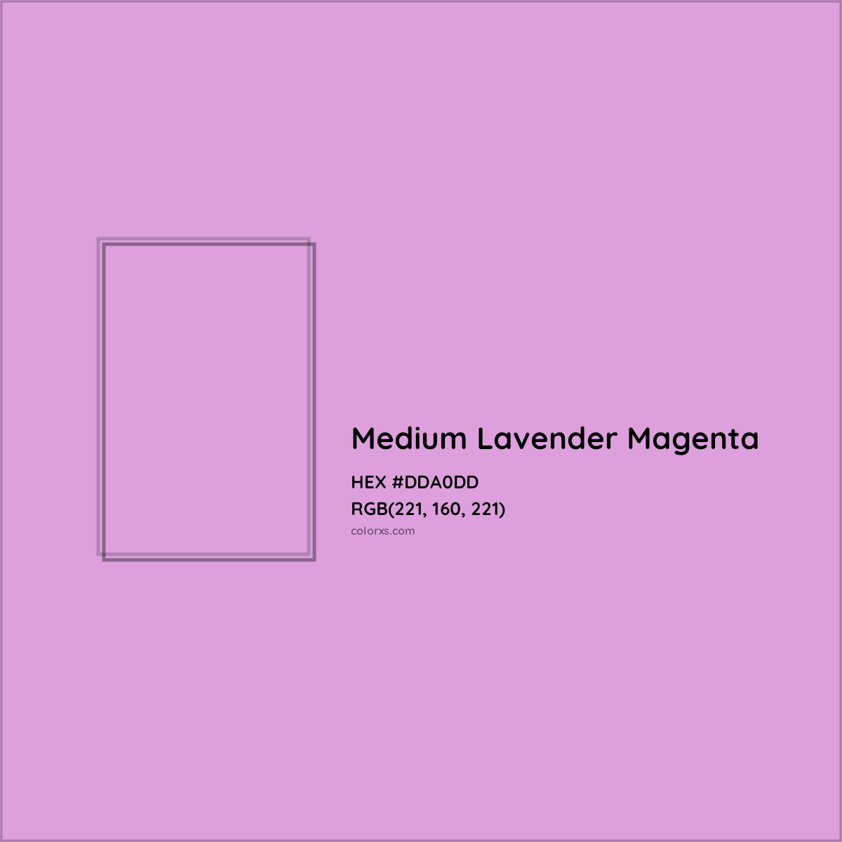 HEX #DDA0DD Medium Lavender Magenta Color - Color Code