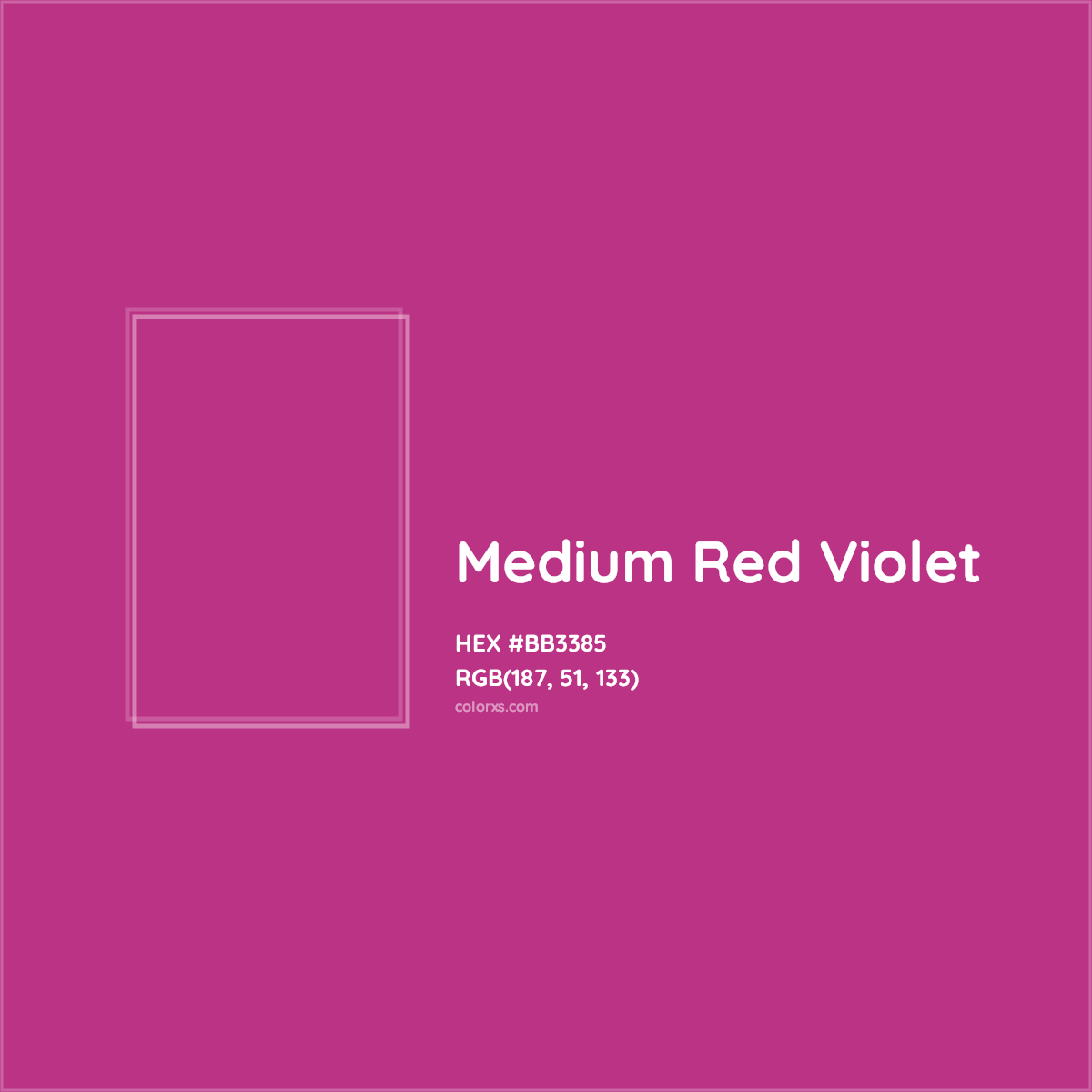 HEX #BB3385 Medium Red Violet Color Crayola Crayons - Color Code