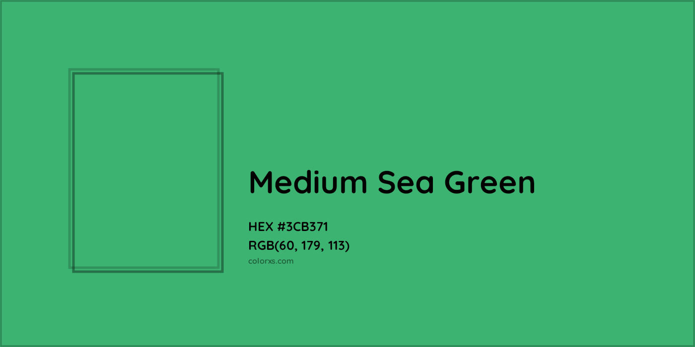HEX #3CB371 Medium Sea Green Color - Color Code