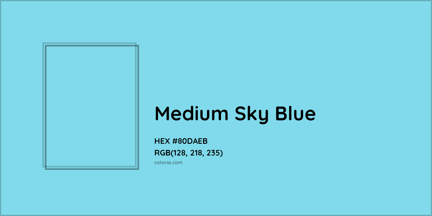 HEX #80DAEB Medium Sky Blue Color Crayola Crayons - Color Code