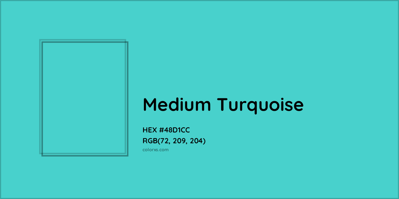 HEX #48D1CC Medium Turquoise Color - Color Code