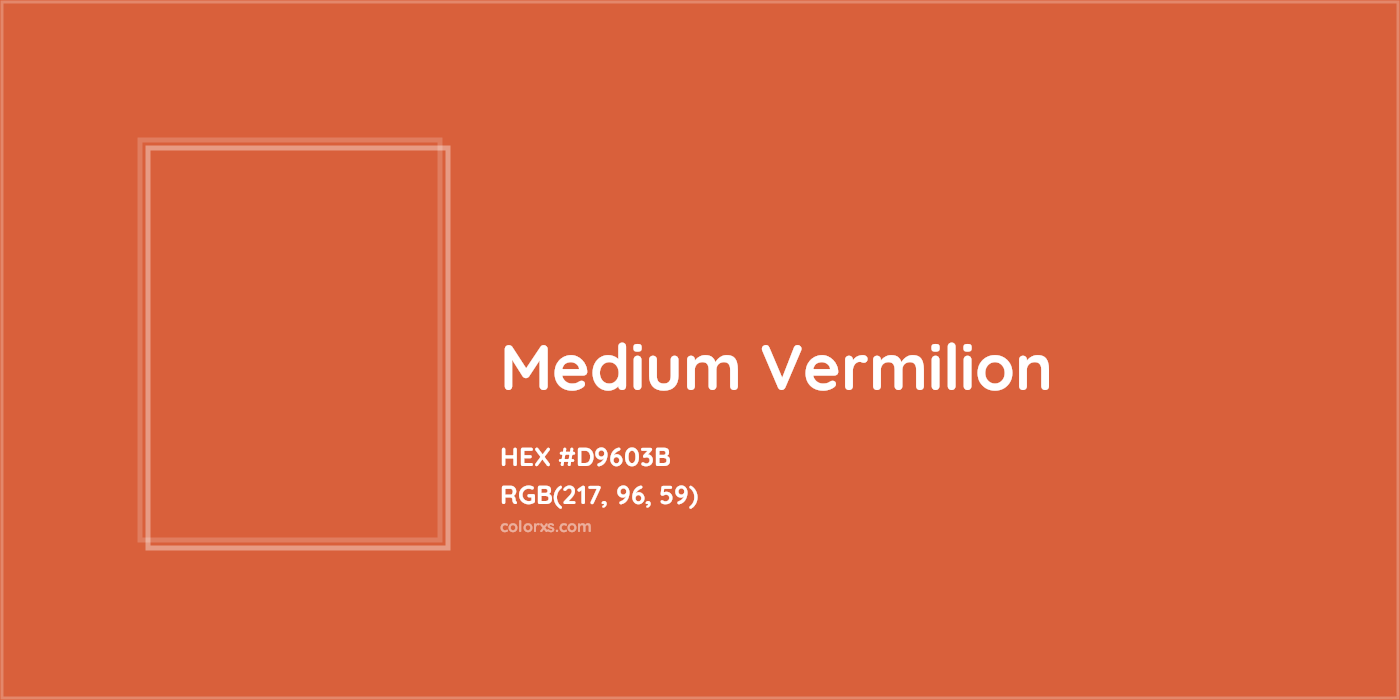 HEX #D9603B Medium Vermilion Color - Color Code