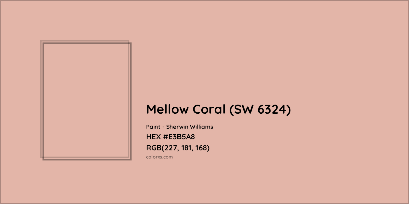 HEX #E3B5A8 Mellow Coral (SW 6324) Paint Sherwin Williams - Color Code