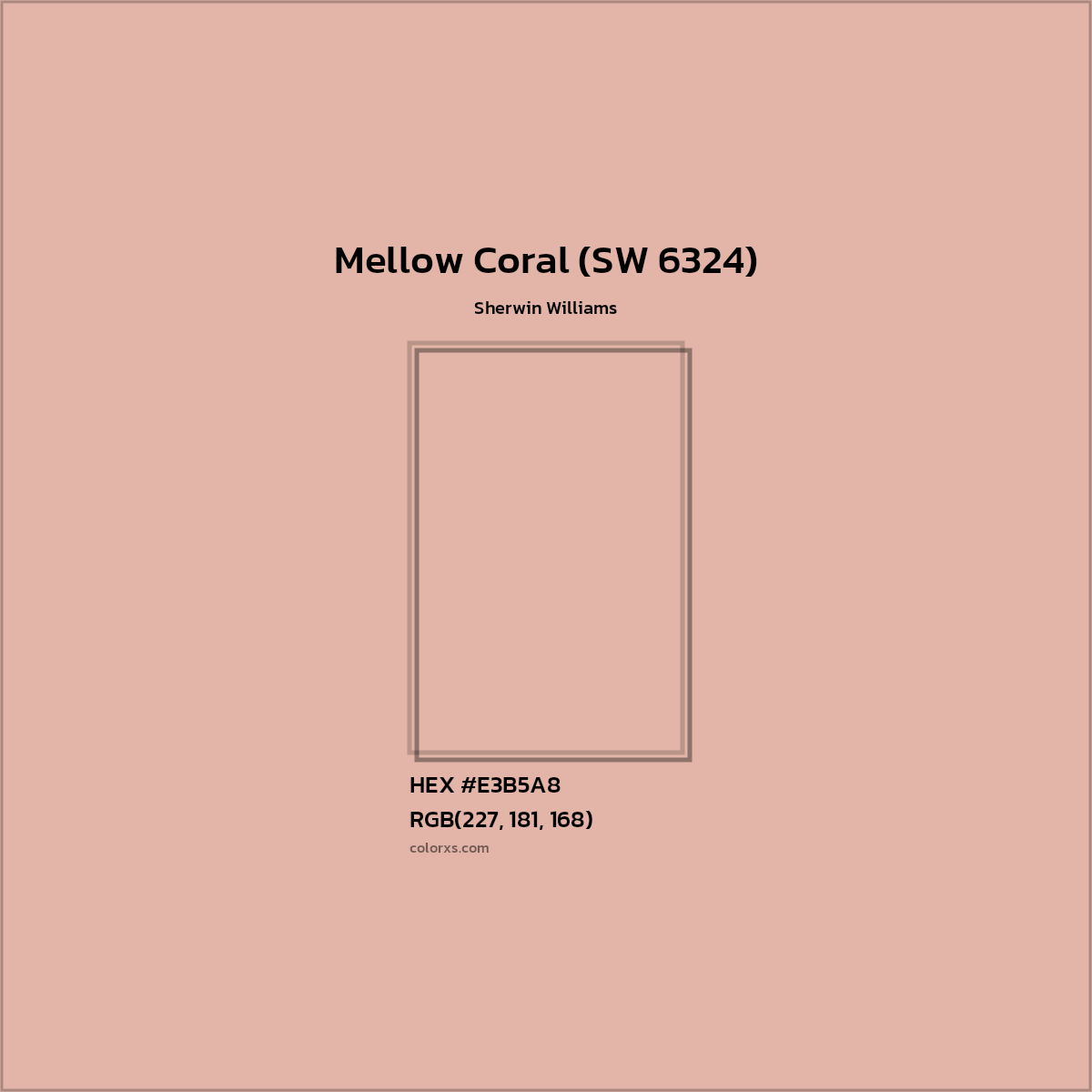 HEX #E3B5A8 Mellow Coral (SW 6324) Paint Sherwin Williams - Color Code