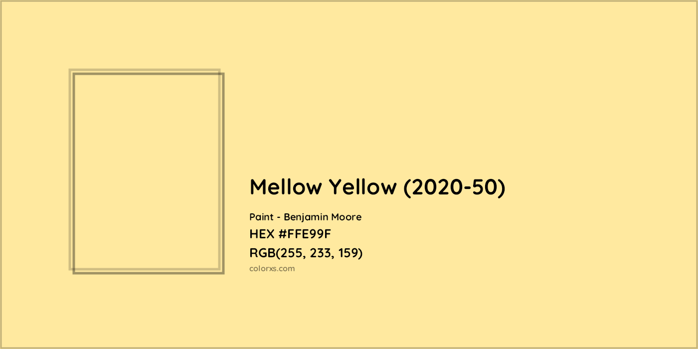 HEX #FFE99F Mellow Yellow (2020-50) Paint Benjamin Moore - Color Code