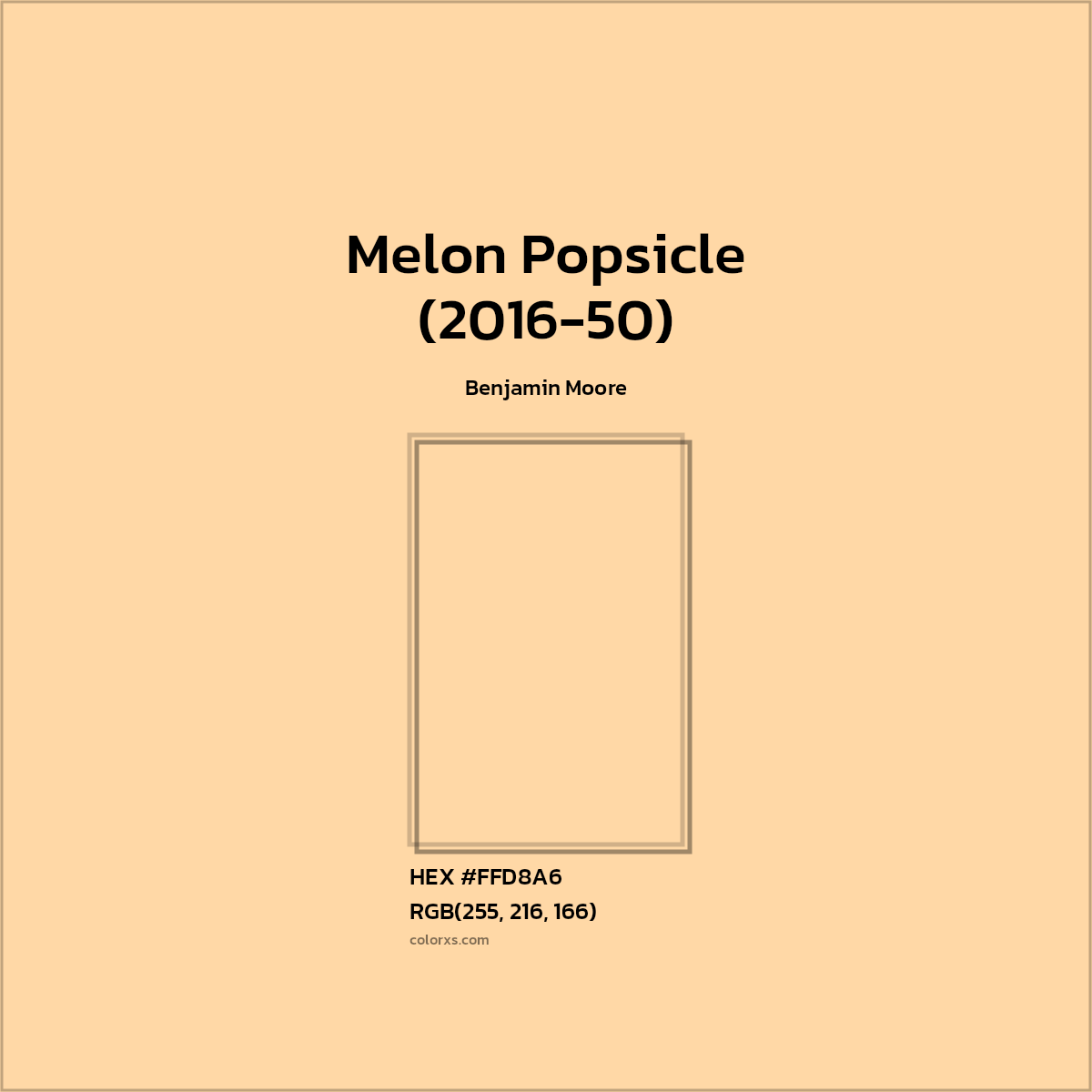 HEX #FFD8A6 Melon Popsicle (2016-50) Paint Benjamin Moore - Color Code