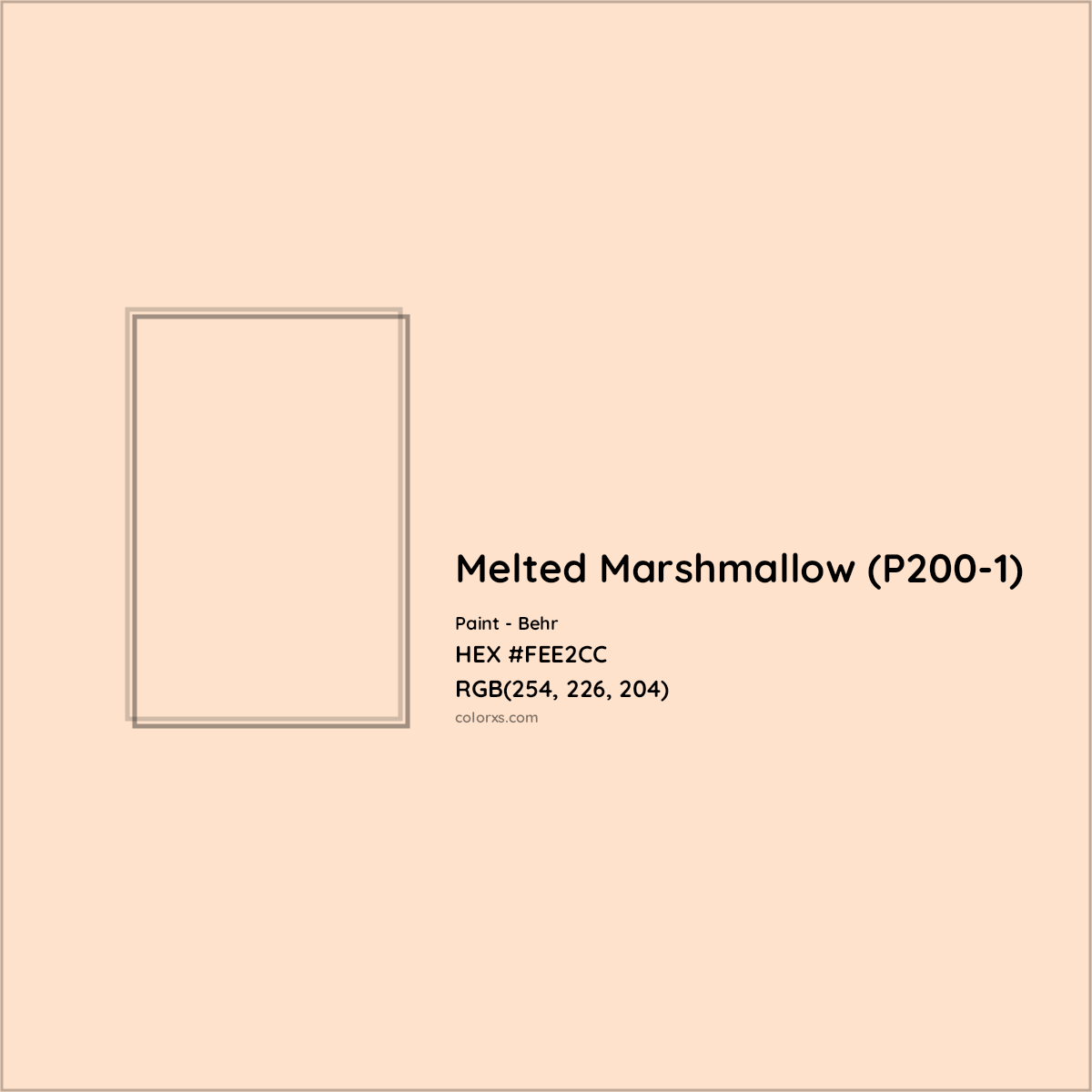 HEX #FEE2CC Melted Marshmallow (P200-1) Paint Behr - Color Code