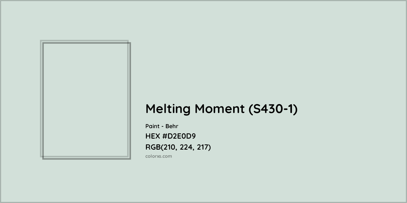 HEX #D2E0D9 Melting Moment (S430-1) Paint Behr - Color Code
