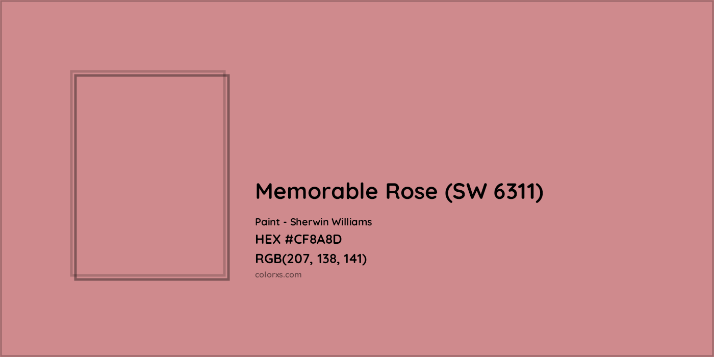 HEX #CF8A8D Memorable Rose (SW 6311) Paint Sherwin Williams - Color Code