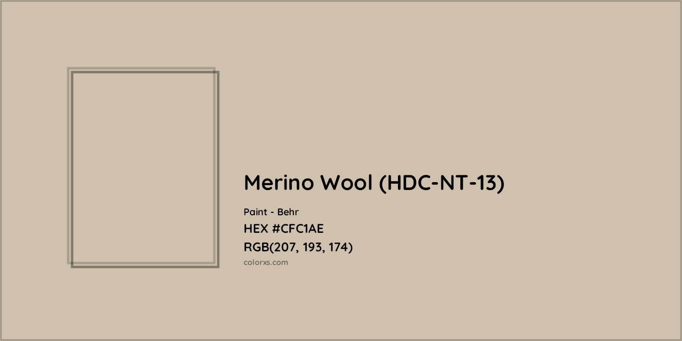 HEX #CFC1AE Merino Wool (HDC-NT-13) Paint Behr - Color Code