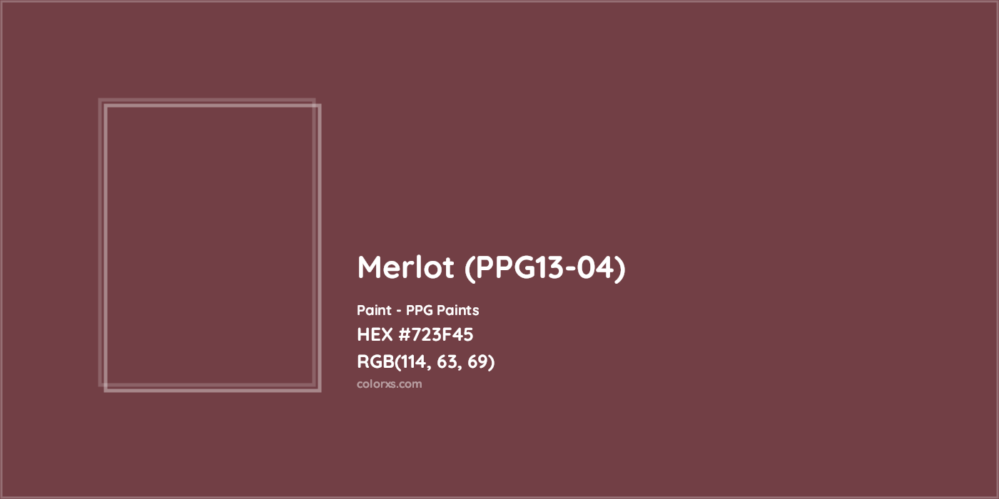 HEX #723F45 Merlot (PPG13-04) Paint PPG Paints - Color Code