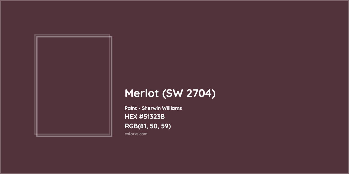 HEX #51323B Merlot (SW 2704) Paint Sherwin Williams - Color Code
