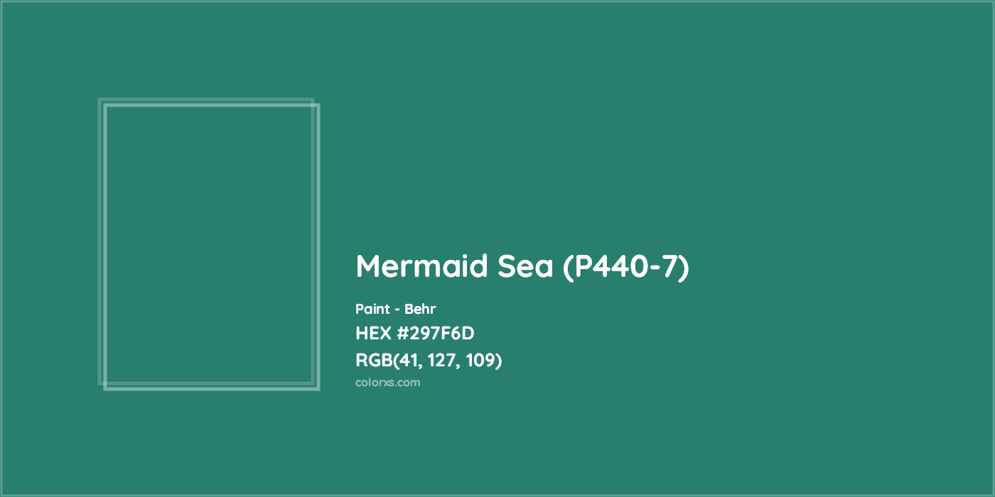 HEX #297F6D Mermaid Sea (P440-7) Paint Behr - Color Code