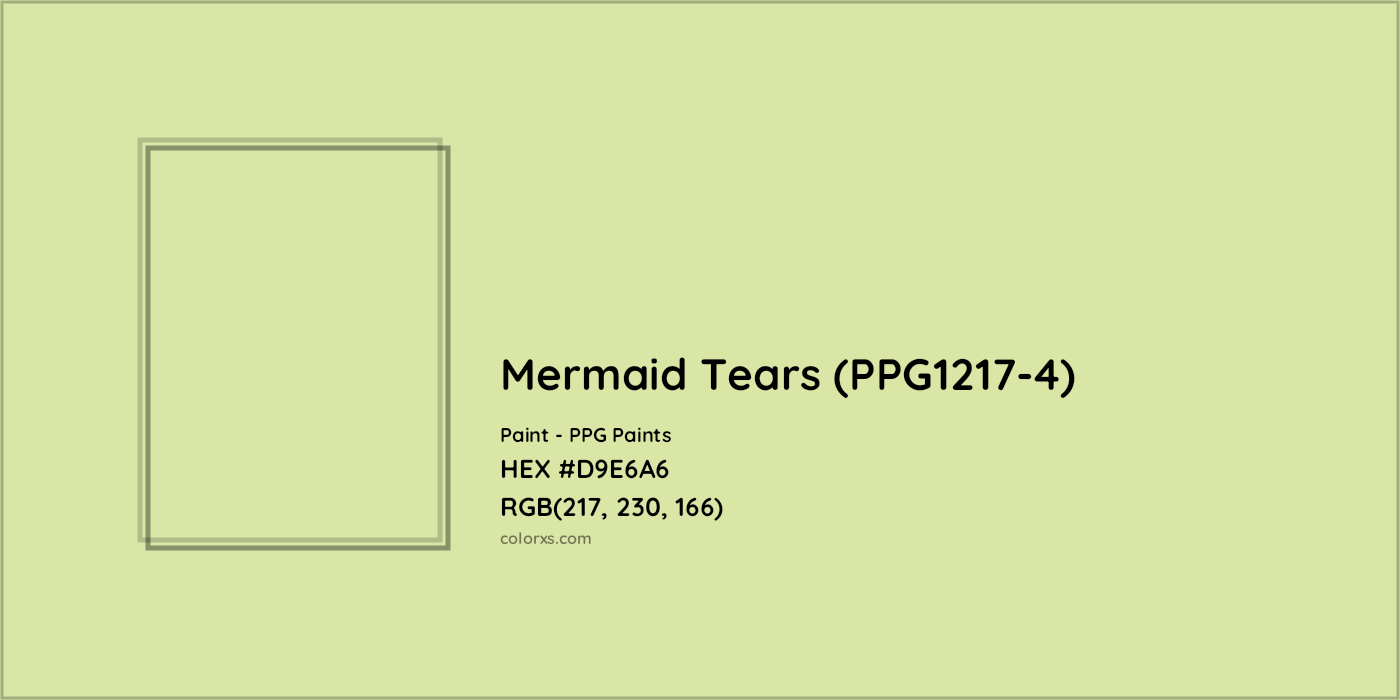 HEX #D9E6A6 Mermaid Tears (PPG1217-4) Paint PPG Paints - Color Code