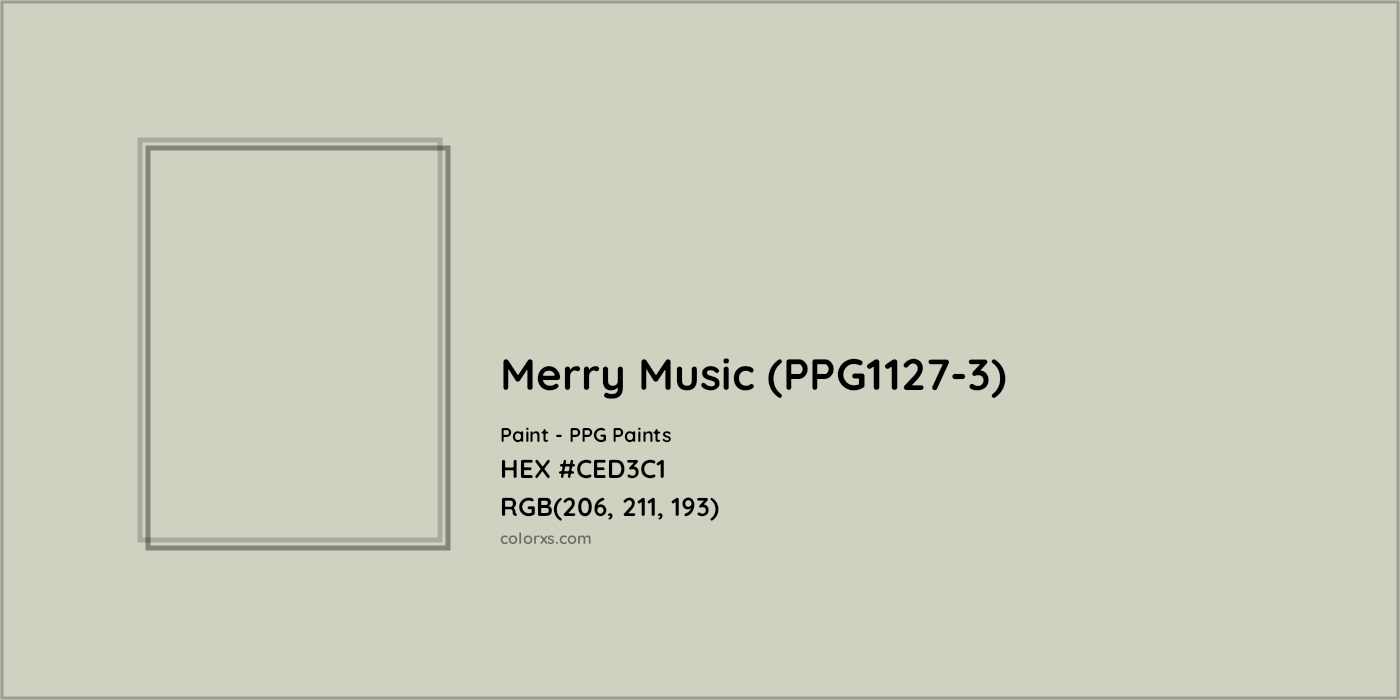 HEX #CED3C1 Merry Music (PPG1127-3) Paint PPG Paints - Color Code