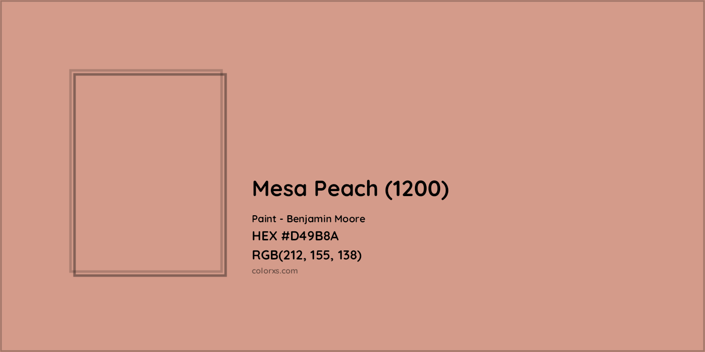 HEX #D49B8A Mesa Peach (1200) Paint Benjamin Moore - Color Code